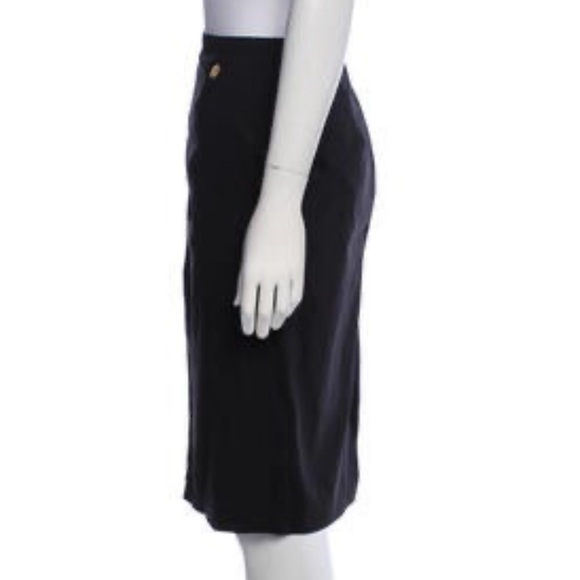 Roberto Cavalli Black Wool Stretch Blend CREPE PENCIL SKIRT Size 44 = 8 (Med) - Picture 2 of 9